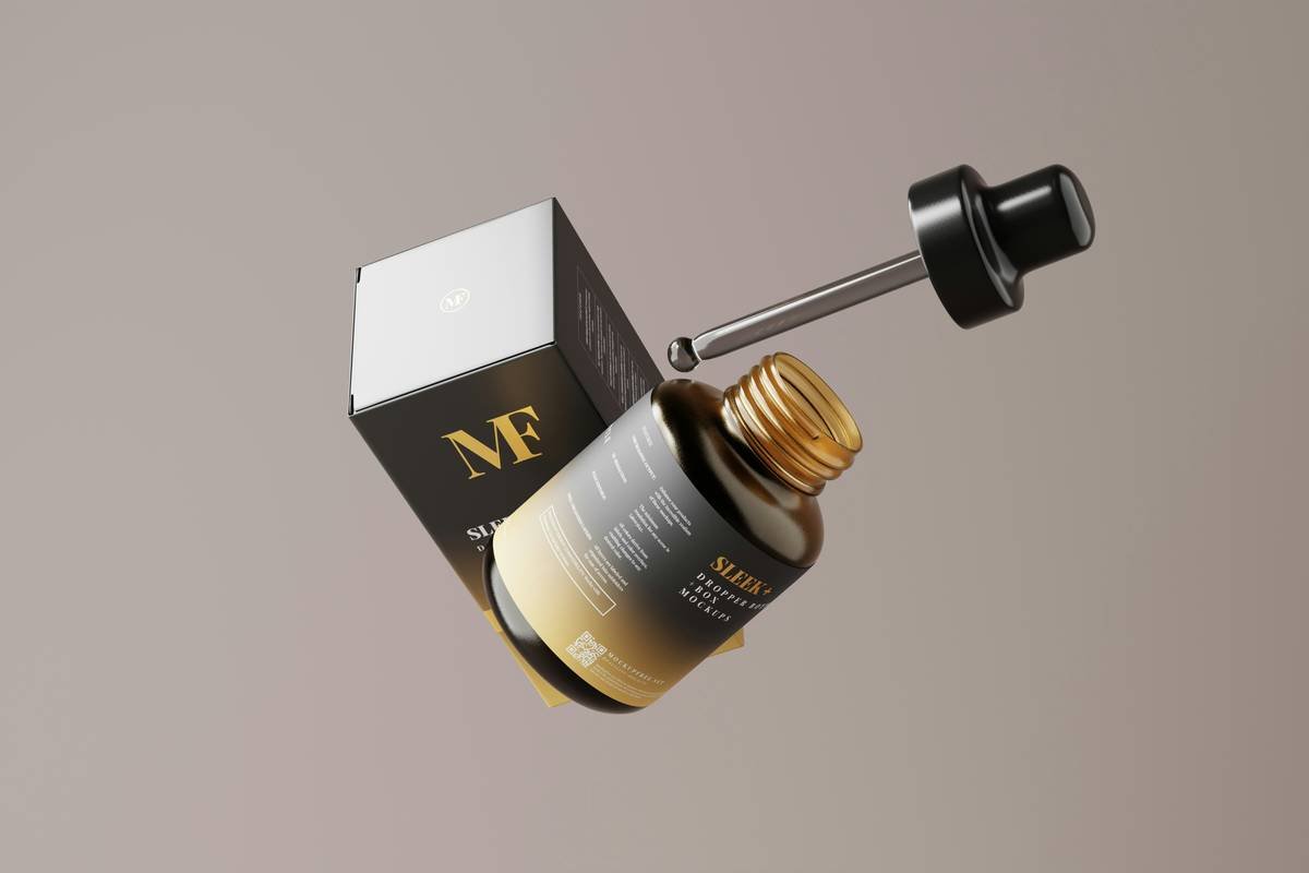 A bottle of pure hemp oil surrounded by green leaves highlighting its natural origin.